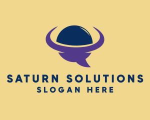 Saturn - Talk Social Chat logo design