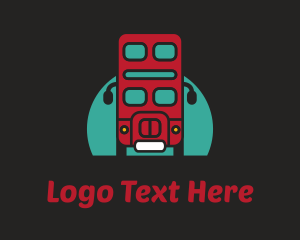 Green Robot - Red London Bus logo design