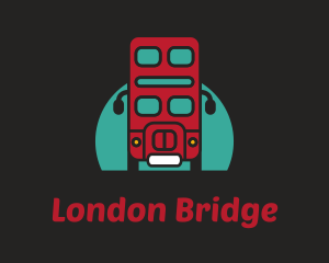 Red London Bus logo design