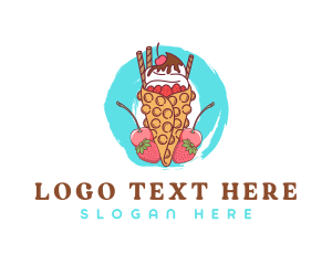 Vendor - Ice Cream Waffle Fruit logo design