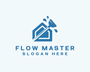 Drain - Plumbing Plunger House logo design
