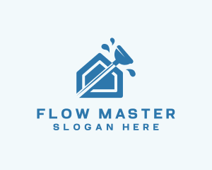 Plumbing Plunger House logo design