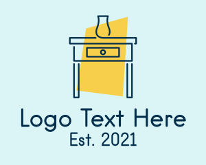 Furniture Shop - Bedside Table Line Art logo design