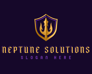 Neptune - Shield Trident Weapon logo design