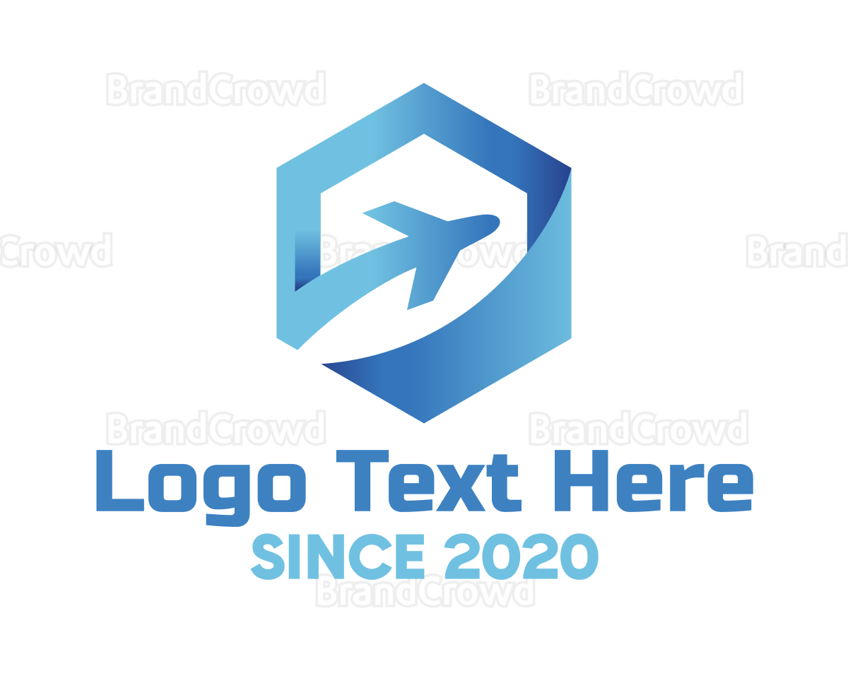 Hexagon Airplane Travel Logo