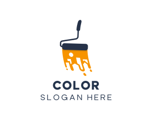 Maintenance Service - Painting Paint Roller House logo design