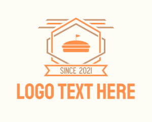 Burger - Hexagon Burger Emblem logo design