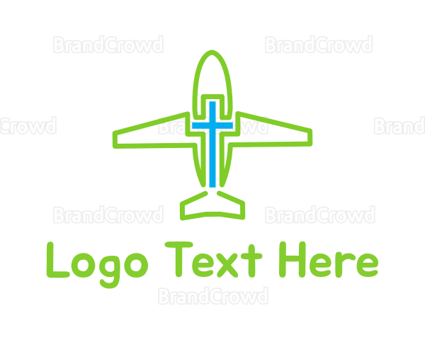 Cross Airplane Outline Logo