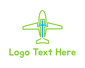 Aeroplane - Cross Airplane Outline logo design