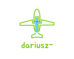 Fly - Cross Airplane Outline logo design