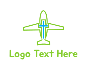 Aero - Cross Airplane Outline logo design