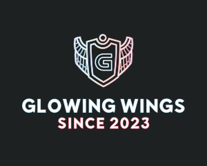 Neon Wings Shield logo design