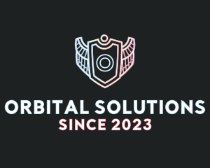 Orb - Neon Wings Shield logo design