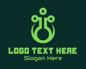 Biotechnology - Green Laboratory Flask logo design