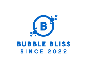 Laundromat Cleaning Bubbles logo design