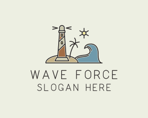 Tsunami - Coastal Wave Lighthosue logo design