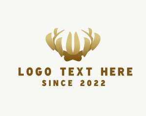 Tiara - Golden Antler Crown logo design
