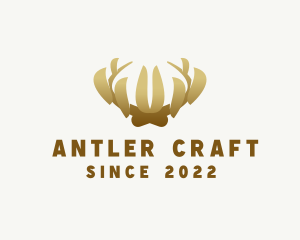 Golden Antler Crown logo design