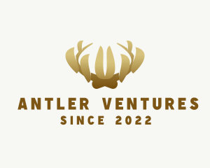 Antler - Golden Antler Crown logo design