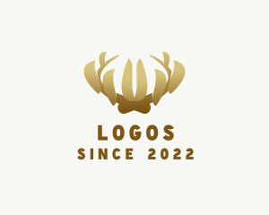 Royal - Golden Antler Crown logo design