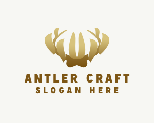 Golden Antler Crown logo design