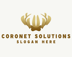 Golden Antler Crown logo design