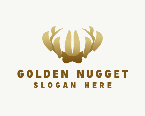 Golden Antler Crown logo design