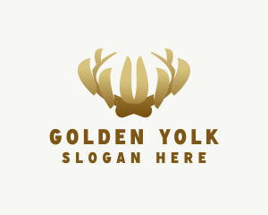 Golden Antler Crown logo design