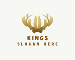 Golden Antler Crown logo design