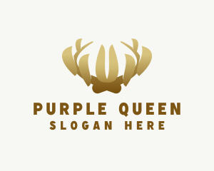 Golden Antler Crown logo design