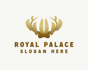 Golden Antler Crown logo design