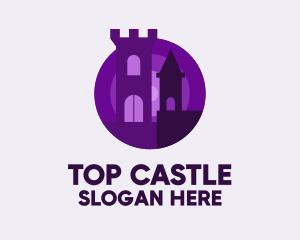 Castle Night Scene logo design