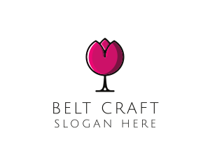 Tulip Wine Glass logo design