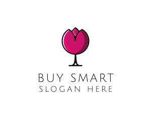 Tulip Wine Glass logo design