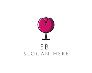 Wedding - Tulip Wine Glass logo design