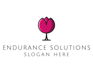 Tulip Wine Glass logo design