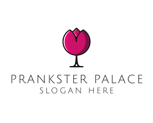 Tulip Wine Glass logo design