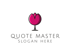 Tulip Wine Glass logo design