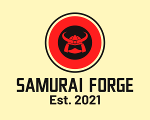 Japanese Samurai Helmet logo design