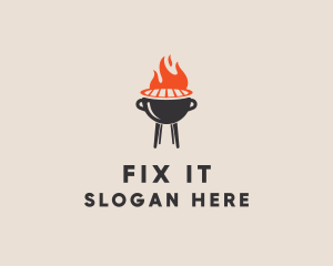 Barbecue BBQ Food Grill  logo design