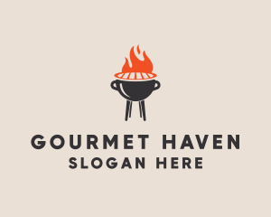 Barbecue BBQ Food Grill  logo design