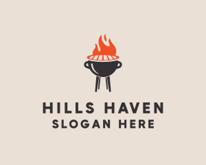 Barbecue BBQ Food Grill  logo design