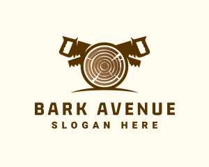 Bark - Woodcutting Log Saw logo design