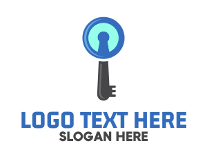 Lock And Key - Security Keyhole Key logo design