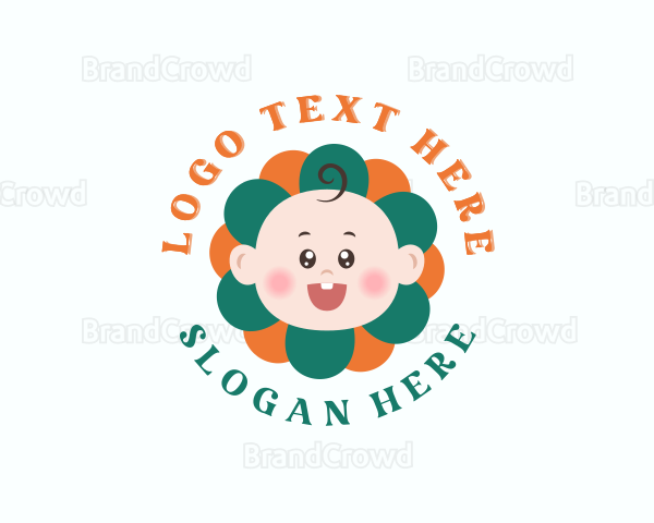 Cute Baby Flower Logo