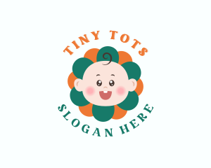 Cute Baby Flower logo design