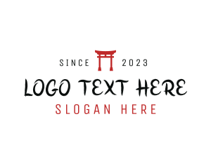Sushi - Temple Arc Wordmark logo design