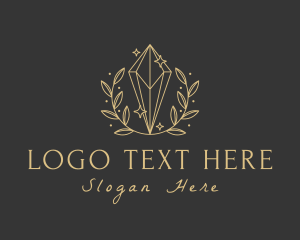 Jewelry Designer - Crystal Leaves Wreath logo design