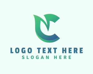 Zigzag - Natural Leaf Letter C Company logo design