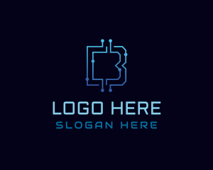 Computer - Letter B Electronic logo design